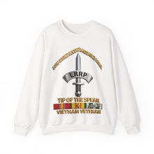 Load image into Gallery viewer, Crewneck Sweatshirt - Army - Badge - LRRP - Tip of the Spear - Vietnam Vet w SVC - 3D - Enhanced
