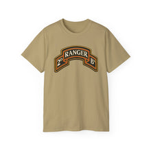 Load image into Gallery viewer, Unisex Ultra Cotton Tee - Army - 2nd Ranger Battalion - Ranger Scroll - 3D - Enhanced
