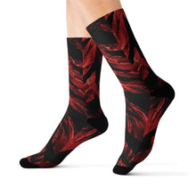 Load image into Gallery viewer, Sublimation Socks - Bold zebra stripe in fiery red

