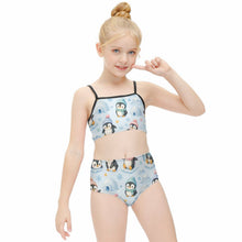 Load image into Gallery viewer, Two-Piece Swimwear for Girls(All-Over Printing) - Penguin Winter Wonderland
