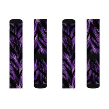 Load image into Gallery viewer, Sublimation Socks - Electric purple zebra stripes pattern
