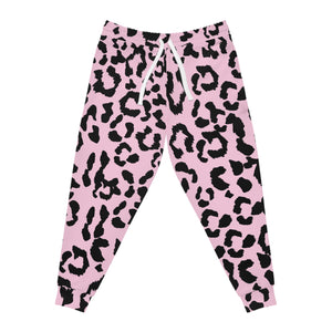 Athletic Joggers (AOP) - Leopard Camouflage - Baby Pink - Black