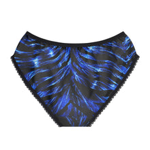Load image into Gallery viewer, Women's Briefs (AOP) - Electric Blue zebra glow
