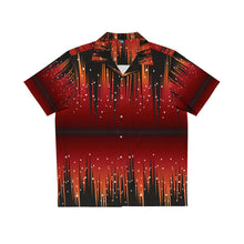 Load image into Gallery viewer, Men&#39;s Hawaiian Shirt (AOP) - Red Night Sky with Stars
