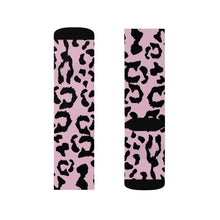 Load image into Gallery viewer, Sublimation Socks - Leopard Camouflage - Baby Pink - Black
