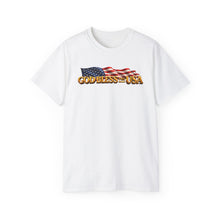 Load image into Gallery viewer, Unisex Ultra Cotton Tee - God Bless the USA w Waving Flag - 3D - enhanced
