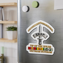 Load image into Gallery viewer, Die-Cut Magnet - Army - Badge - LRRP - Tip of the Spear - Vietnam Vet w SVC - 3D - Enhanced
