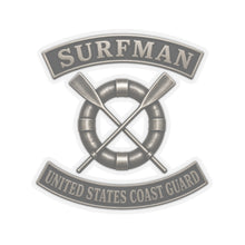 Load image into Gallery viewer, Kiss-Cut Stickers - USCG - Surfman Badge w txt - 3D - Enhanced
