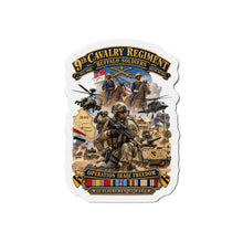 Load image into Gallery viewer, Die-Cut Magnet - Army - Todays Buffalo Soldiers in Iraq - OIF - Cavalrymen at War  w IRAQ SVC - 3D - Enhanced
