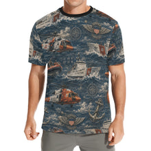 Load image into Gallery viewer, Vintage Coast Guard Maritime Pattern Men's All Over Print Crew Neck T-Shirt
