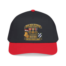 Load image into Gallery viewer, Mid Profile Baseball Cap - Army - Iraq War Veteran - Ribbon Bar - Map - SSI - 3rd Infantry Division - 3D - Enhanced
