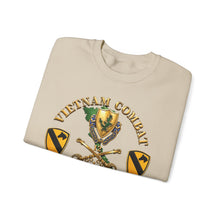 Load image into Gallery viewer, Crewneck Sweatshirt - Army - Vietnam Combat Cavalry Veteran w 1st Bn 12th Cav DUI - 1st Cav Div - 3D X 300
