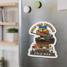 Load image into Gallery viewer, Die-Cut Magnet - Army - Cold War Vet - 4th Bn 73rd Armor - 1st Inf Div - Panzer Kaserne Boblingen, FRG - M60A1 Tank w COLD SVC - 3D Enhanced X 300
