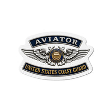 Load image into Gallery viewer, Die-Cut Magnet - USCG - Aviator Badge - Auxiliary w txt - 3D - Enhanced
