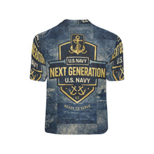 Load image into Gallery viewer, Little Kids' All Over Print Crew Neck T-Shirt - Young Patriot - Navy Little Kids
