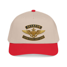 Load image into Gallery viewer, Mid Profile Baseball Cap - USCG - Aviator Badge w txt - 3D - Enhanced
