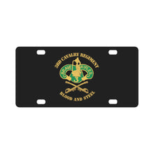 Load image into Gallery viewer, 3rd Cavalry Regiment DUI - Blood and Steel X 300 Classic License Plate
