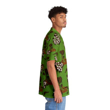 Load image into Gallery viewer, Men&#39;s Hawaiian Shirt (AOP) - Lite Green - Flowers and Palms
