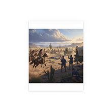 Load image into Gallery viewer, Indoor and Outdoor Silk Posters - Apache Indians attacking a US Army defending a wagon train
