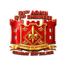 Load image into Gallery viewer, Kiss-Cut Stickers - Army - 51st Engineer Combat Battalion - 3d enhanced

