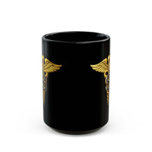 Load image into Gallery viewer, Black Mug  (15oz) - Army Medical Specialist Corps Branch Insignia - 3D - Enhanced
