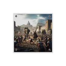 Load image into Gallery viewer, Acrylic Wall Art Panel - Hannibal Battling the Roman Legions as he Enters Rome
