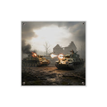 Load image into Gallery viewer, Acrylic Wall Art Panel - M10 Wolverine battles German Panzer Tank WWII
