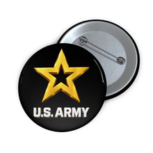 Load image into Gallery viewer, Custom Pin Buttons - Army Star W Us Army w White Star - 3D - Enhanced
