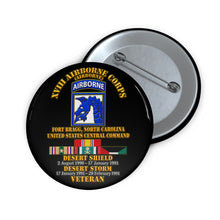Load image into Gallery viewer, Custom Pin Buttons - XVIII Airborne Corps Desert Storm Ribbons - 3D - Transparent
