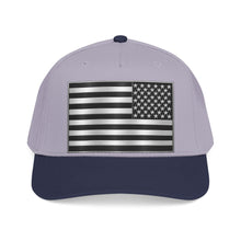 Load image into Gallery viewer, Mid Profile Baseball Cap - Flag - United States - Black and White - 3D - Enhanced
