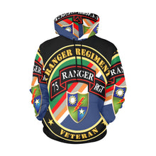 Load image into Gallery viewer, Men&#39;s All Over Print Hoodie (USA Size) (Model H13) - Ranger Regiment Veteran - Scroll - DUI
