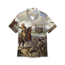 Load image into Gallery viewer, AOP - General Custer at the Battle of Little Bighorn - Vintage-Inspired Unisex Hawaiian Shirt, Casual Beach Wear, Vacation Shirt, Bohemian Style, Summer Wardrobe Essential, Unique Gift for [...]
