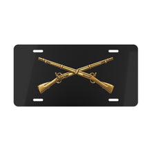 Load image into Gallery viewer, License Plate - Army - Infantry Branch Insignia - no text - Gold - 3D - Enhanced
