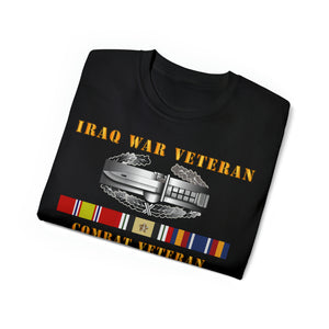 Unisex Ultra Cotton Tee - Army - Iraq War Veteran - Combat Action Badge w CAB IRAQ  SVC