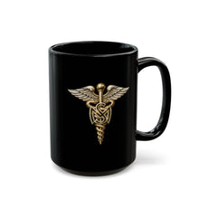 Load image into Gallery viewer, Black Mug  (15oz) - Army Medical Service Corps (MS) Branch Insignia - 3D - Enhanced
