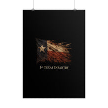 Load image into Gallery viewer, Rolled Posters - 1st Texas Infantry in the cornfield - Tattered Texas pride in battle - Left
