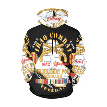 Load image into Gallery viewer, Men&#39;s All Over Print Hoodie (USA Size) (Model H13) - Army - 89th Military Police Brigade - Iraq Combat Veteran - SSI - Br w IRAQ SVC X 300
