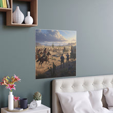Load image into Gallery viewer, Indoor and Outdoor Silk Posters - Apache Indians attacking a US Army defending a wagon train
