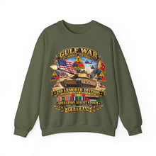 Load image into Gallery viewer, Crewneck Sweatshirt - Army - Desert Storm - 2nd Armored Div - Combat Vereran Veteran w GULF SVC - 3D - Enhanced
