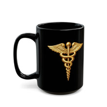 Load image into Gallery viewer, Black Mug  (15oz) - Army Medical Corps Branch Insignia - 3D - Enhanced
