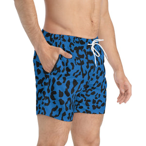 Swim Trunks - Leopard Camouflage - Blue-Black