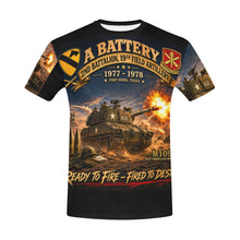 Load image into Gallery viewer, A Battery, 2nd Bn, 19th FA - Fort Hood, TX - M109 SP Howitzer Men's All Over Print Crew Neck T-Shirt

