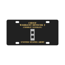 Load image into Gallery viewer, Army - Chief Warrant Officer 2 - CW02 - Flat - Combat Veteran X 300 Classic License Plate

