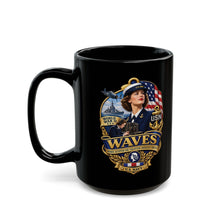 Load image into Gallery viewer, Black Mug  (15oz) - WAVES - Women Accepted for Volunteer Emergency Service WWII - 3D - Enhanced

