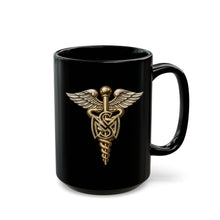 Load image into Gallery viewer, Black Mug  (15oz) - Army Medical Corps Branch Insignia - 3D - Enhanced
