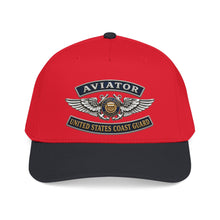 Load image into Gallery viewer, Mid Profile Baseball Cap - USCG - Aviator Badge - Auxiliary w txt - 3D - Enhanced
