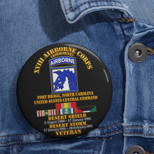 Load image into Gallery viewer, Custom Pin Buttons - XVIII Airborne Corps Desert Storm Ribbons - 3D - Transparent
