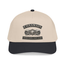Load image into Gallery viewer, Mid Profile Baseball Cap - USCG - Coxswain w txt - Silver - 3D - Enhanced
