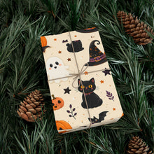 Load image into Gallery viewer, Gift Wrap Paper — Kawaii Halloween pattern with cute creatures
