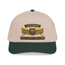 Load image into Gallery viewer, Mid Profile Baseball Cap - USCG - Coxswain - Auxiliary w txt - 3D - Enhanced
